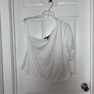 White House Black Market White One Shoulder Blouse